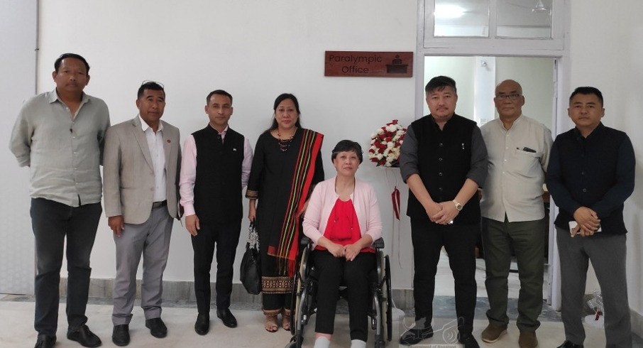 State Commissioner, Diethono Nakhro inaugurated the Paralympic Amenities at Nagaland Olympics Association office in Kohima on April 27. (DIPR Photo)
